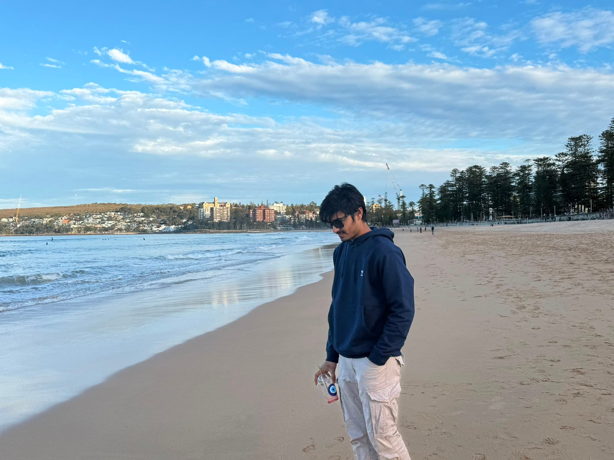 Mahesh Sai Kandula on a Sydney beach